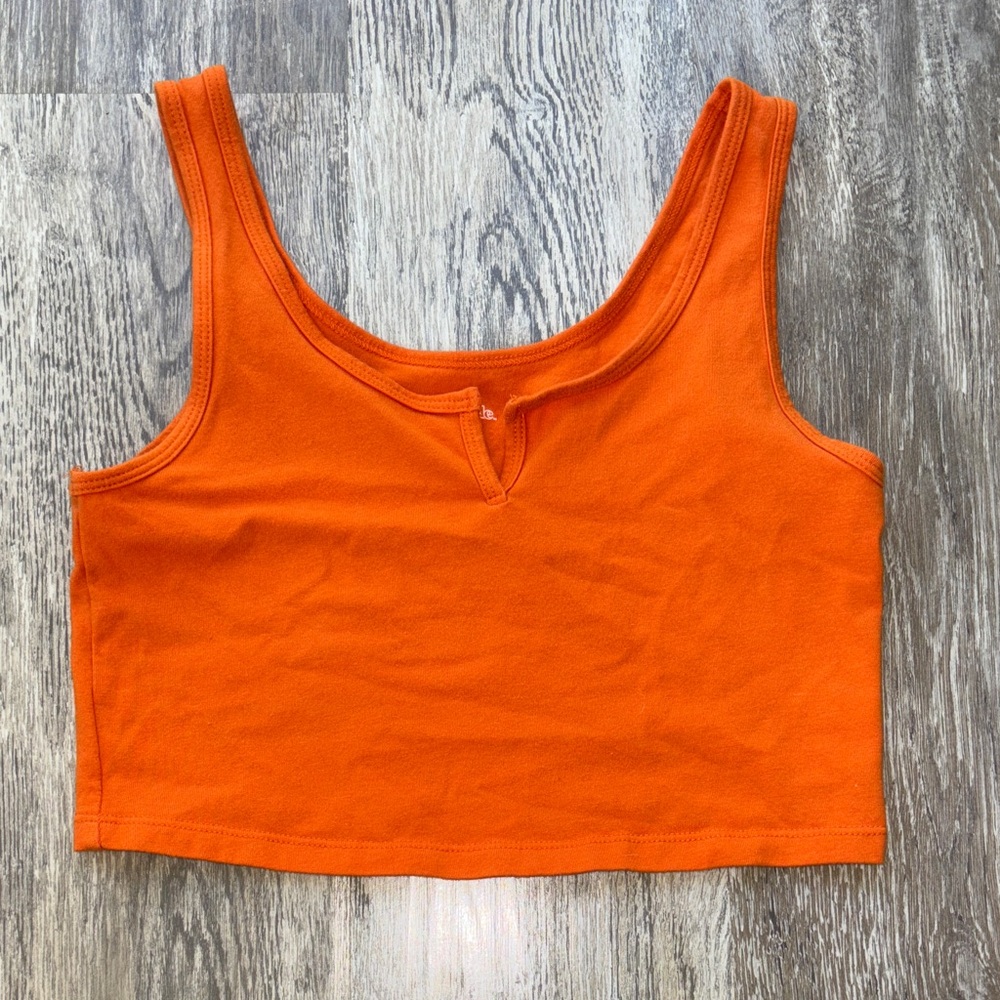 Cropped Tank Top - Orange